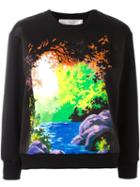 Victoria Victoria Beckham Landscape Print Sweatshirt, Women's, Size: 6, Black, Cotton