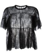 Philosophy Di Lorenzo Serafini Lace Blouse, Women's, Size: 38, Black, Cotton/polyamide