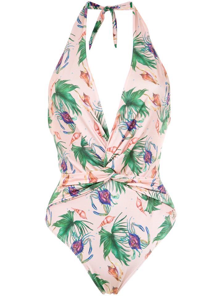Brigitte 'aline' Printed Swimsuit - Pink & Purple
