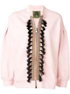 Alessandra Chamonix Fringe Trimmed Bomber Jacket - Pink