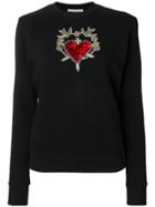 Amen Embellished Heart And Dagger Sweatshirt - Black