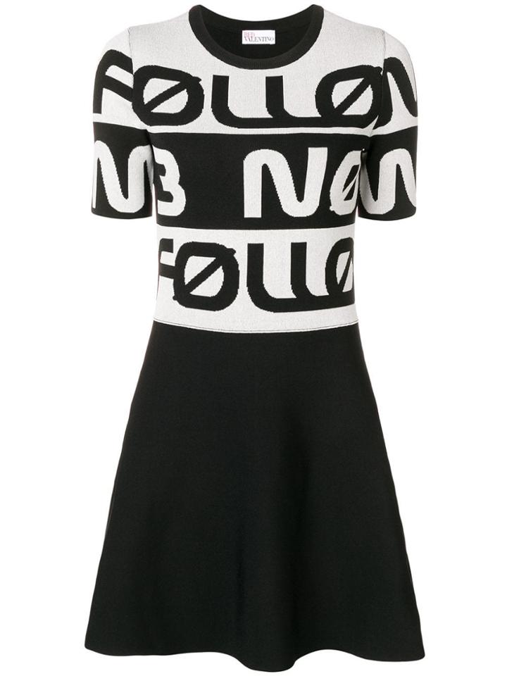 Red Valentino Follow Me Now Jacquard Stretch Dress - Black