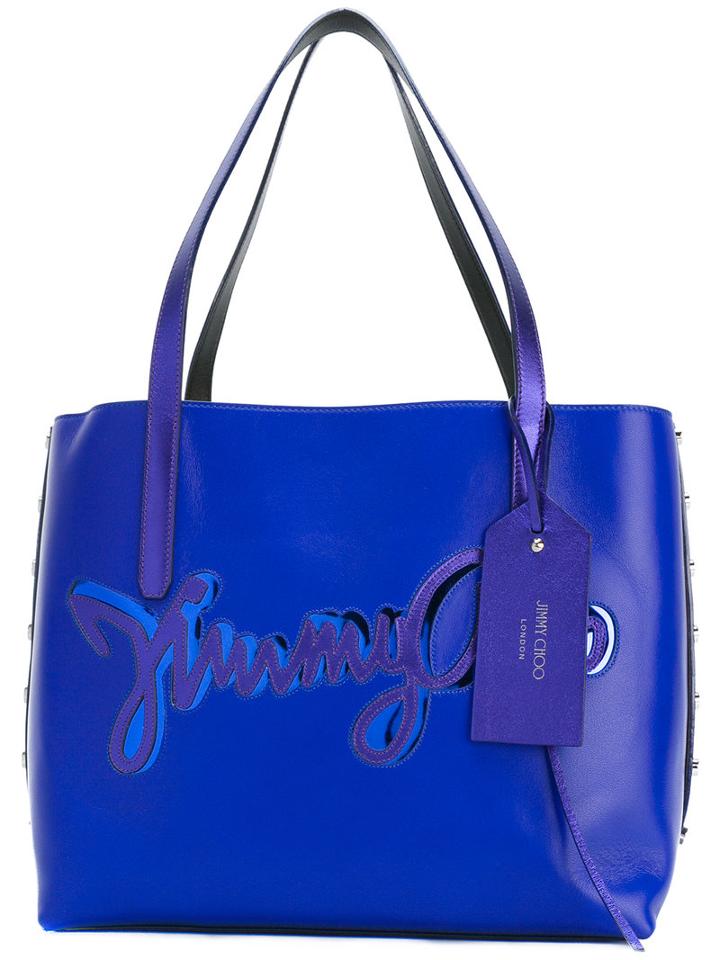 Jimmy Choo Twist East Tote, Women's, Blue, Leather