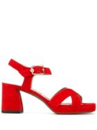 L'autre Chose Chunky Heeled Sandals - Red