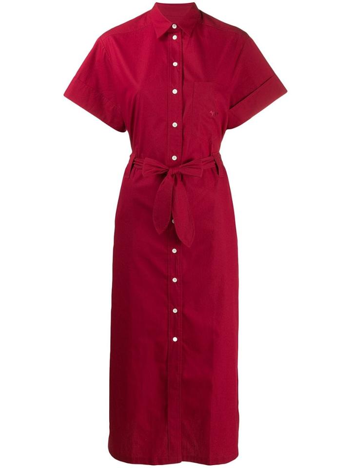 Maison Kitsuné Shirt Maxi Dress - Red