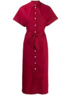 Maison Kitsuné Shirt Maxi Dress - Red