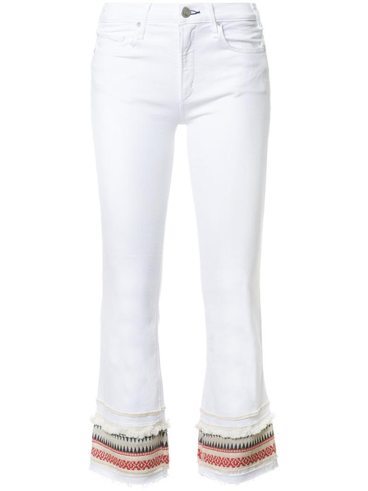 Mcguire Denim - Striped Trim Cropped Jeans - Women - Cotton/polyester/spandex/elastane - 31, White, Cotton/polyester/spandex/elastane