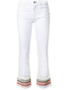 Mcguire Denim - Striped Trim Cropped Jeans - Women - Cotton/polyester/spandex/elastane - 31, White, Cotton/polyester/spandex/elastane