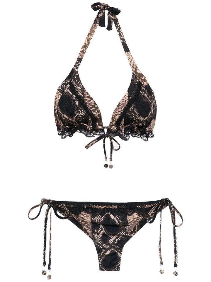 Amir Slama Bikini With Lace Detail - Black