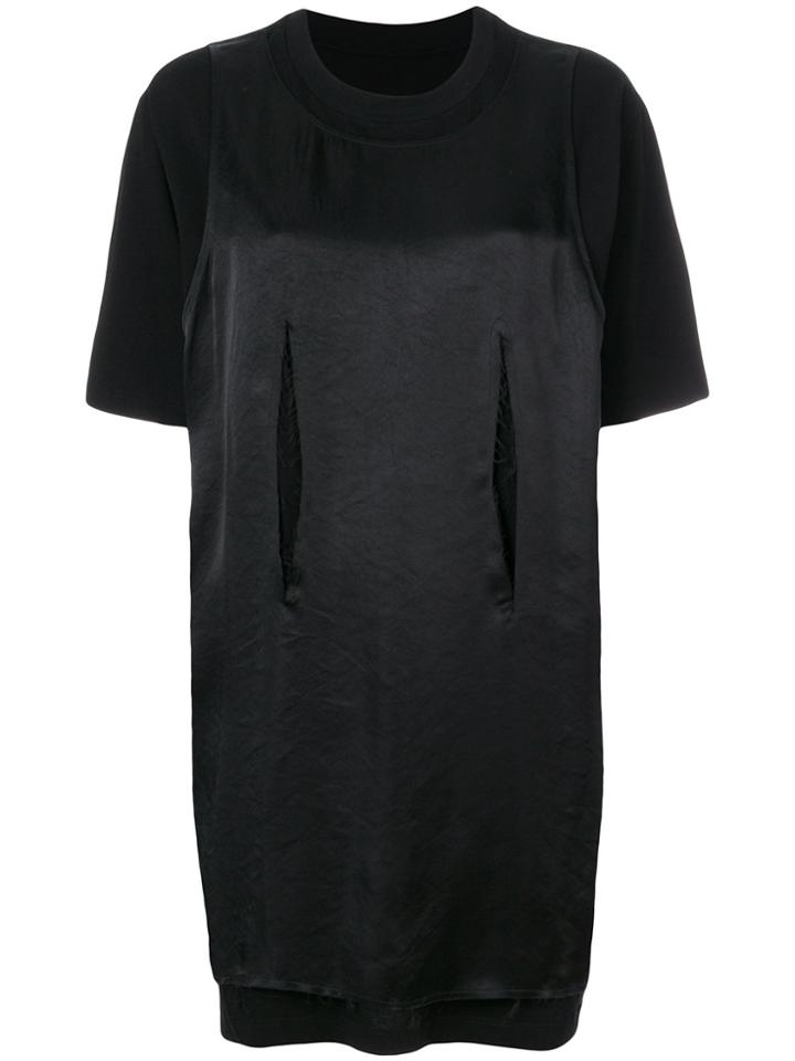 Mm6 Maison Margiela Satin T-shirt Dress - Black
