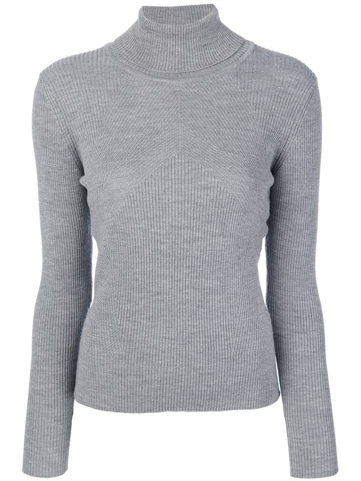 Lorena Antoniazzi - Ribbed Roll Neck Jumper - Women - Virgin Wool - 42, Grey, Virgin Wool