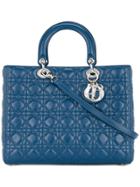 Christian Dior Vintage Lady Dior Cannage 2way Handbag - Blue