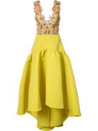 Marchesa Notte - Floral Embroidery & Applique Dress - Women - Polyester - 10, Women's, Green, Polyester