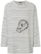 Yohji Yamamoto Striped Skull T-shirt - Nude & Neutrals