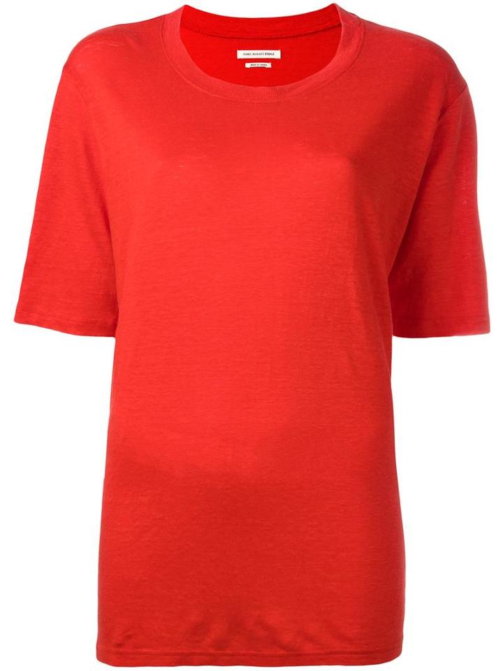 Isabel Marant Étoile - Kendriw T-shirt - Women - Linen/flax - M, Red, Linen/flax
