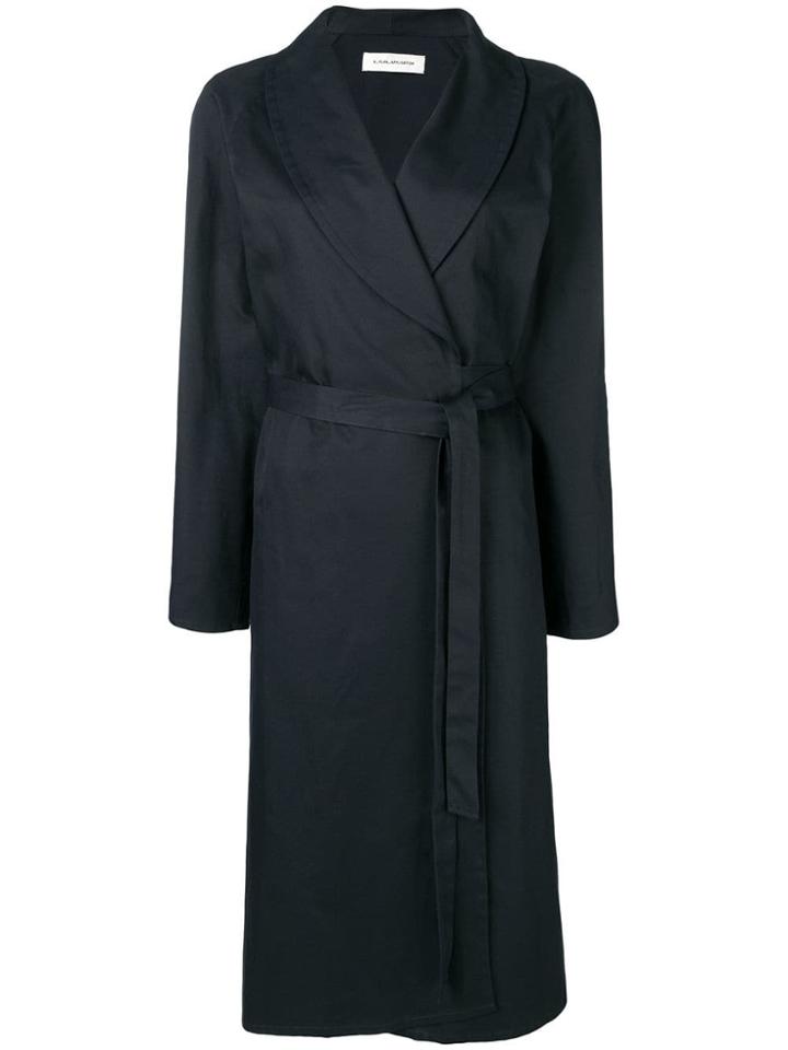 A Plan Application Belted Trench Coat - Blue
