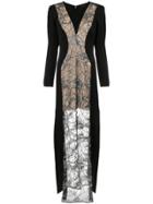 Tufi Duek Lace Panels Gown - Black