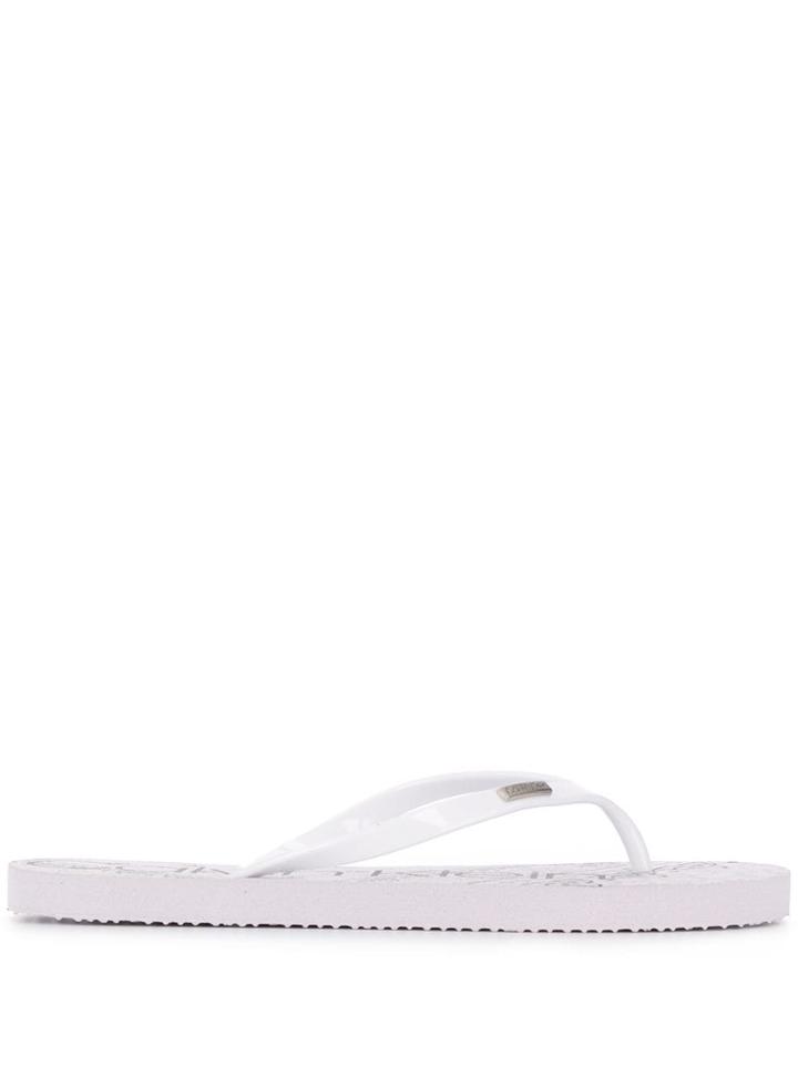 Calvin Klein Logo Plaque Flip-flops - White