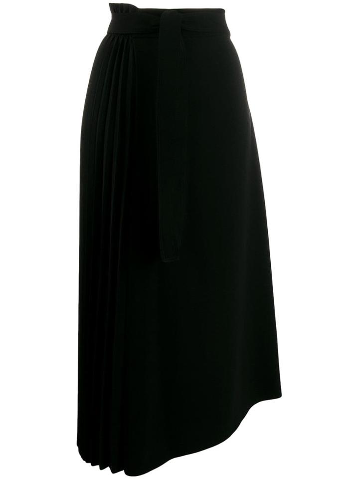 Pinko Asymmetric Pleated Midi Skit - Black