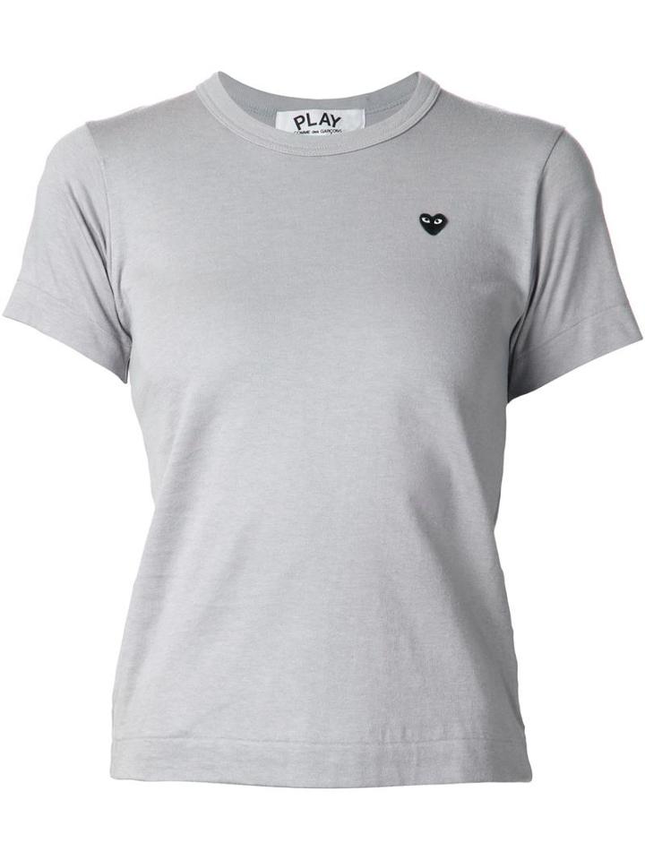 Comme Des Garçons Play Embroidered Heart T-shirt, Women's, Size: Medium, Grey, Cotton