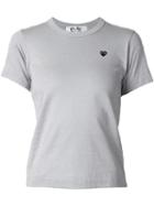 Comme Des Garçons Play Embroidered Heart T-shirt, Women's, Size: Medium, Grey, Cotton