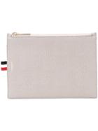 Thom Browne Top Zip Clutch - Grey