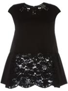 Twin-set Embellished Cap-sleeve T-shirt, Women's, Size: 42, Black, Polyamide/spandex/elastane/viscose/polyester