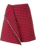 No21 Fold Front Mini Skirt, Women's, Size: 38, Black, Cotton/cupro