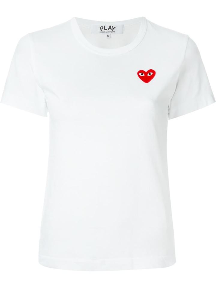 Comme Des Garçons Play 'red Play' T-shirt, Women's, Size: Small, White, Cotton