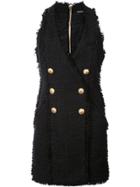 Balmain Double-breasted Tweed Dress - Black