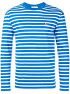 Maison Kitsuné Stripe Longsleeved T-shirt - Blue