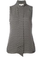 Michael Michael Kors - Dots Print Sleeveless Blouse - Women - Silk - 8, Black, Silk