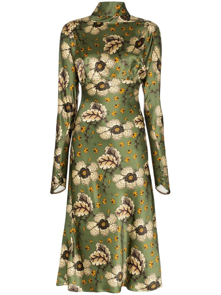 Etro Leicester Floral-print Midi Dress - Green