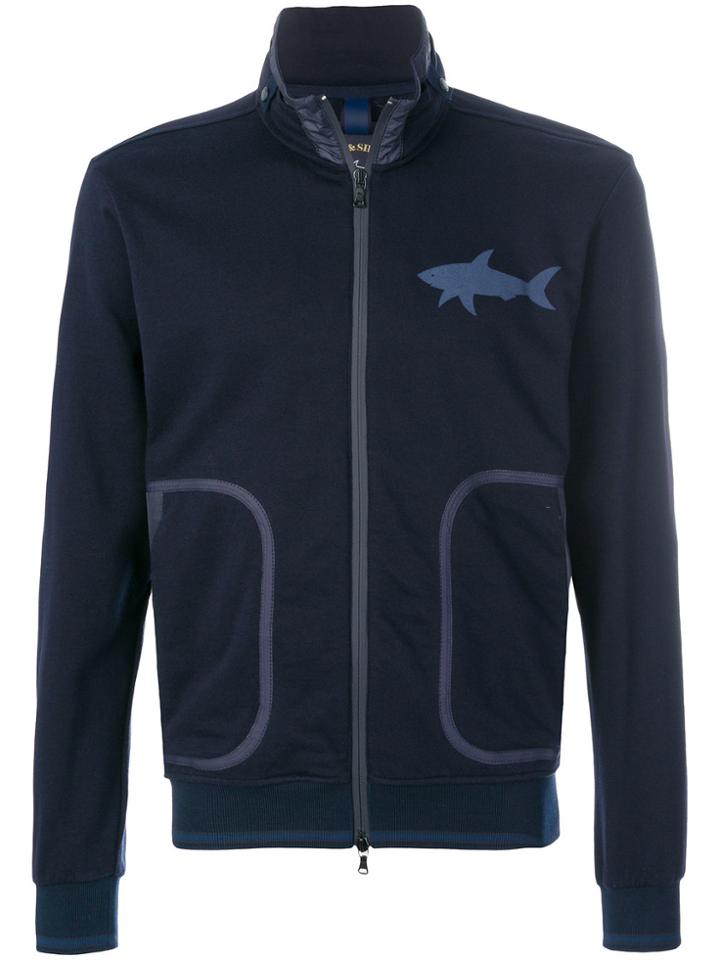 Paul & Shark Logo Bomber Jacket - Blue