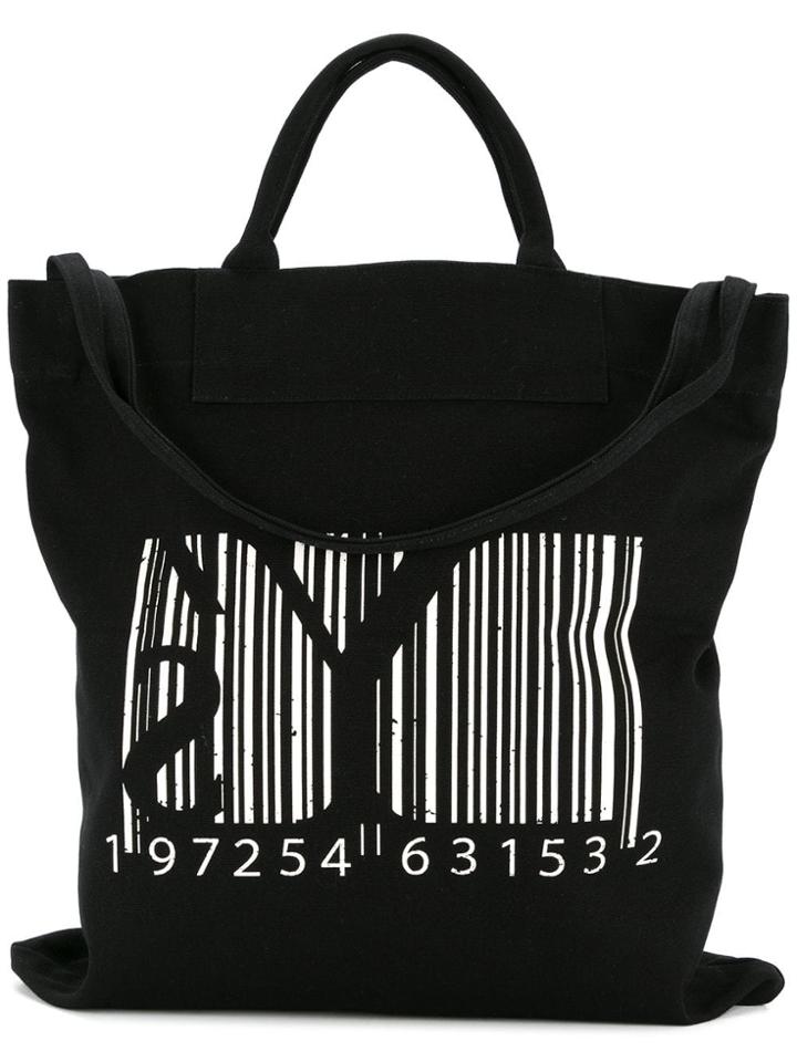 Y's Barcode Tote Bag - Black