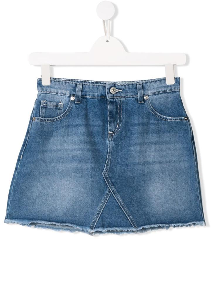 Chiara Ferragni Kids Flirting Denim Skirt - Blue