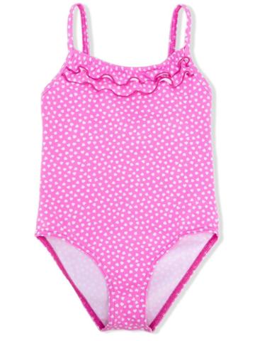 Elizabeth Hurley Beach Kids - Heart Print One-piece Swimsuit - Kids - Polyamide/spandex/elastane - 12 Yrs, Pink/purple