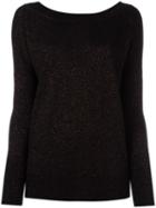 Giada Benincasa - Metallic V-back Knitted Top - Women - Polyamide/polyester/viscose/wool - Xs, Black, Polyamide/polyester/viscose/wool