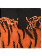 Balmain Zebra Pattern Scarf, Women's, Black, Cashmere/modal