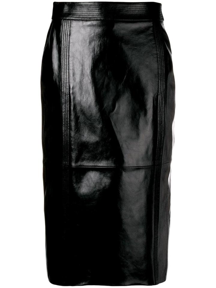 Givenchy Soft Nappa Leather Midi Skirt - Black