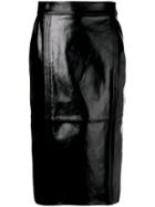 Givenchy Soft Nappa Leather Midi Skirt - Black