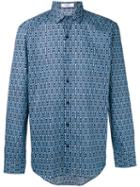Fashion Clinic Timeless Printed Shirt, Men's, Size: 39, Blue, Cotton