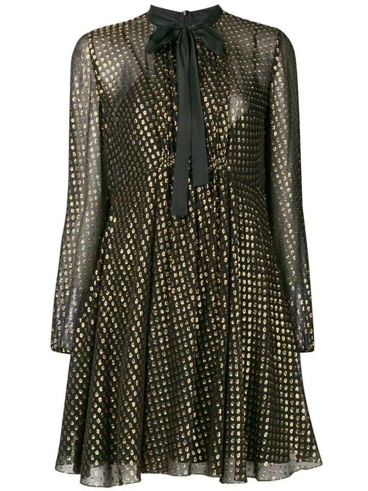 Red Valentino Printed Sheer Dress - Black