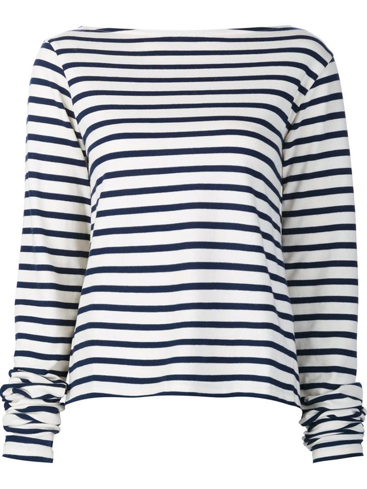 Jacquemus Striped Longlseeved T-shirt, Women's, Size: 36, White, Cotton