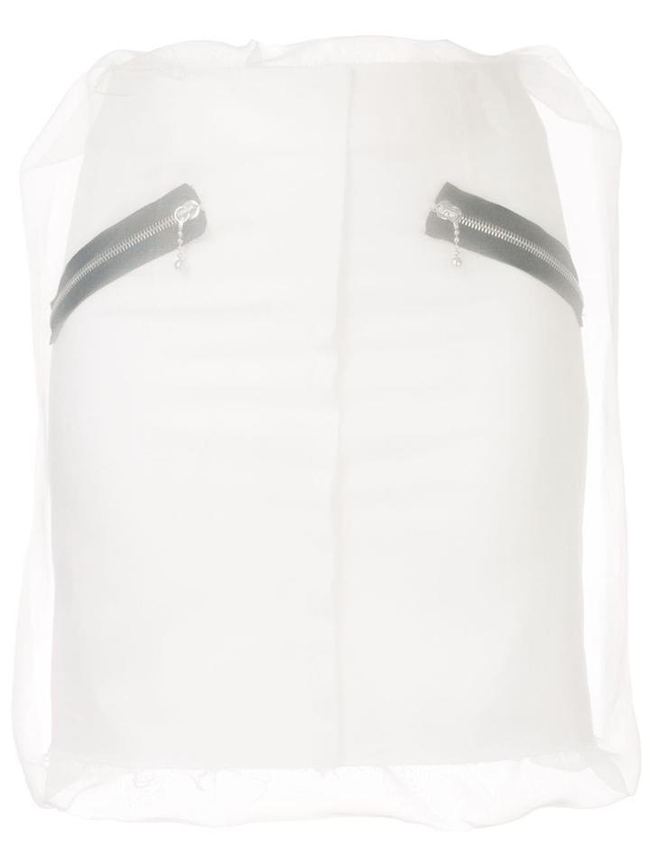 Yang Li Organza Puffball Mini Skirt - White