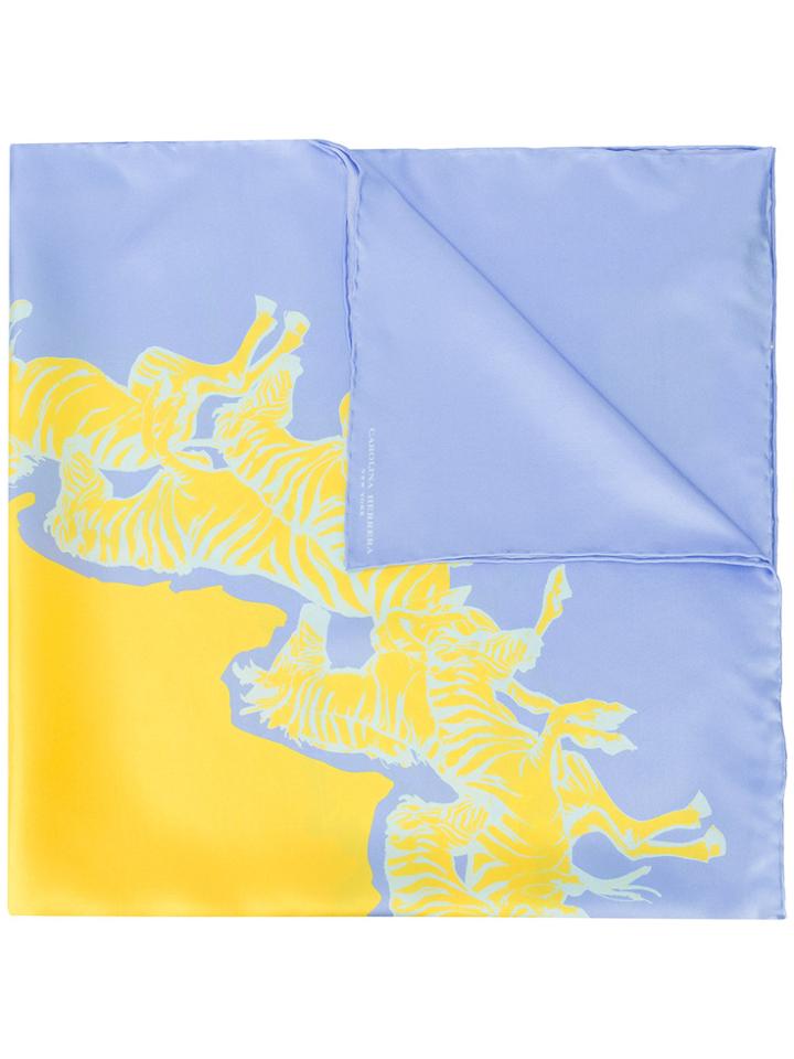 Carolina Herrera Zebra Print Scarf - Blue
