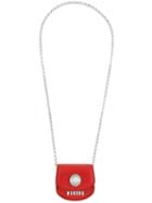 Versus Coin Bag Necklace, Women's, Red