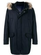 Eleventy Fur Hooded Jacket - Blue