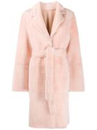 Yves Salomon Single Breasted Coat - Pink