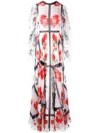 Alexander Mcqueen Floral Gown - White